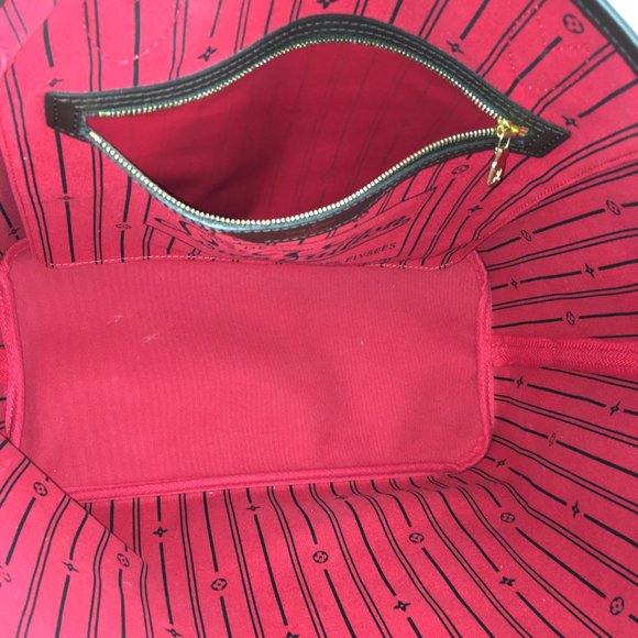 Neverfull Mm Tote Brown Canvas Shoulder Bag - Picture 6 of 8